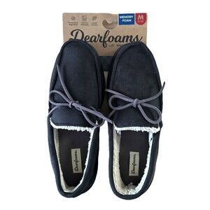 Dearfoams Men's Slipper Let's Get Comfy Memory Foam Size M (9-10) - Black